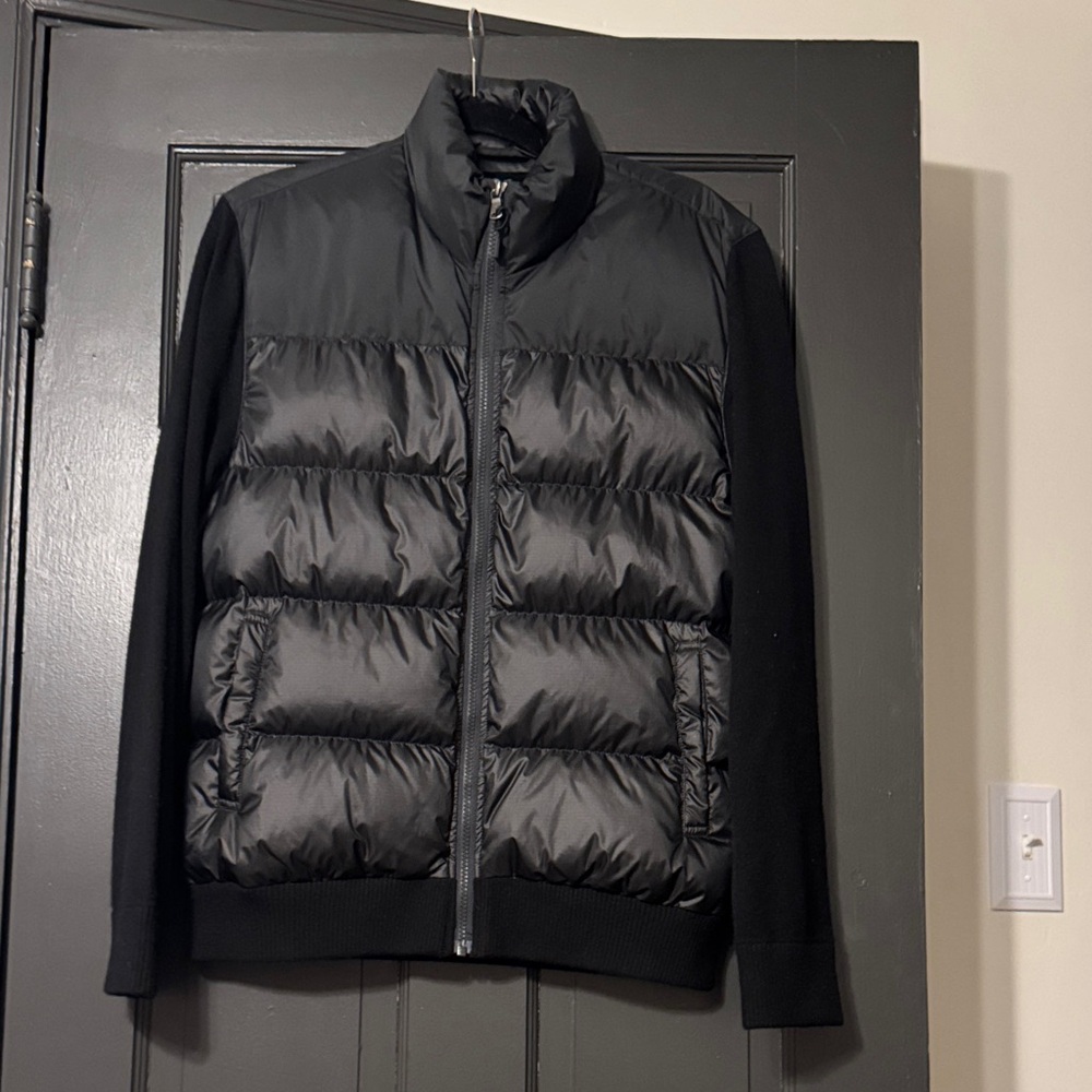 Quince Down and Cashmere Mixed media jacket NWT